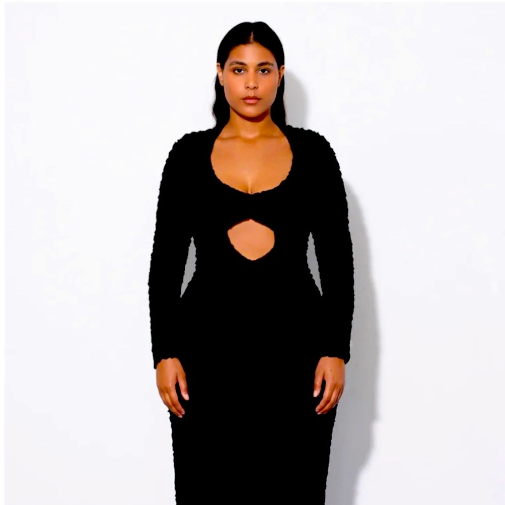 Mara Hoffman Dione Midi Black Tencel Dress NWT